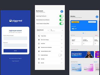 Piggyvest App UI ui ux