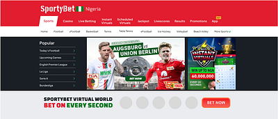 Sportybet Website UI ui