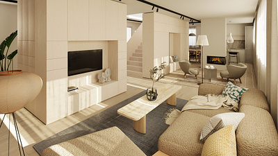 Scandinavian living room 3d visualization 3d 3ds 3dsm 3dsmax design render