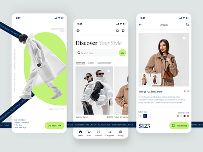 Fashion E-Commerce App app app design beauty clothing design e commerce e commerce app ecommerce elegant fashion moble mobile app online business online commerce sell shop shopping shopping app style ui ux