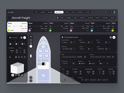 Aircraft Freight Dashboard - Dark aircraft app b2b dark dashboard flight minimal saas ui ux web