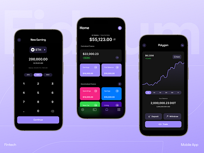 Crypto Mobile App Design bank crypto fintech home screen mobile app money payment transaction uiux