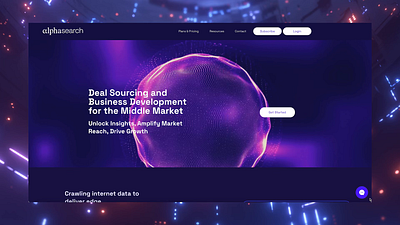 AlphaSearch | AI Data Analysis for M&A adobe after effects adobe illustrator adobe premiere figma marketing design motion graphics presentation deck social media ui web design wix