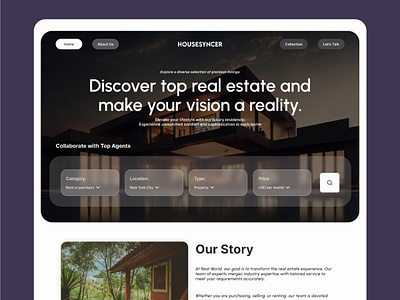 HOUSESYNCER The Real-estate King 2024 branding designsystem graphic design house landingpage minimal modern motion graphics ui ux website