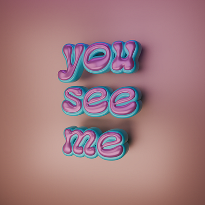 YouSeeME.png 3d branding design font graphic design illustration logo typography