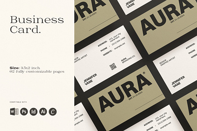 Minimal Business Card Template aesthetic branding business business card canva template card clean logo graphic design illustrator indesign template logo noise professional logo