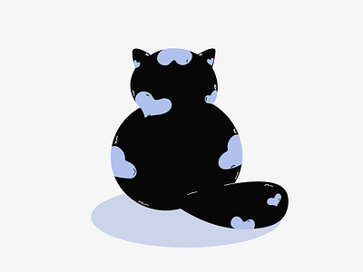 Mario the cat animalart blackandblue catillustration cuteart heartpattern illustration minimaldesign minimalistart petlovers simpledesign vectorillustration