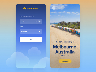 Reverso Weather app concept product design travel ui weather