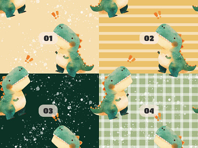 Pattern | Cute Green Dino art children illustration design digital art dino dinosaur graphic design illustration kids illustration pattern pattern design photoshop procreate