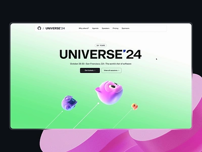 GitHub Universe'24 3d design event github illustration promo webgl website