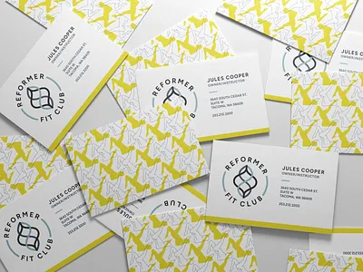 Reformer Fit Club - Business Cards bicycle business cards graphic design pilates yoga