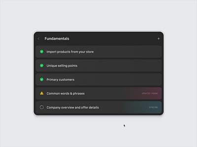 ⏳ Knowledge base syncing ai check ai training dashboard design figma prototype interaction loading loading state micro interaction modal ordering product design prototype saas dashboard software design sync syncing ui ui design user interface