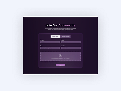 CV Upload Section for Human Resources Website cv design figma human resources section ui upload ux