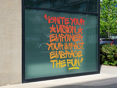 lockstep - office window design cybersecurity graffiti graffiti lettering lockstep office window art