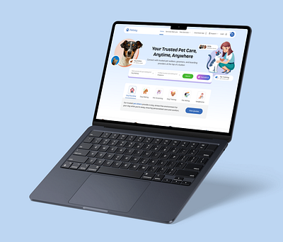 Pet Care Platform Design animal landing page animal website dog service website dog walking pet care pet grooming pet service website landing page