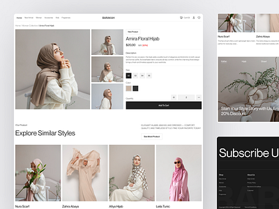 Barakah - Hijab Product Details Page beauty beauty product design e commerce ecommerce hijab islam landing landing page modest online shop product shop shopify store ui ui design ux web design website