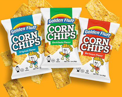 Corn Chips Packaging Design branding color theory consumer product packaging (cpg) graphic design packaging design typography