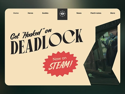 Deadlock - Hero Concept branding deadlock graphic design retro steam ui ui design ux ux design valve vector video games web web design website