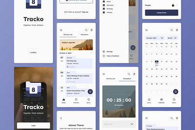 Tracko - Task & Calendar Mobile App agenda app application appointment calendar date design event graphic design interface mobile month planning productivity reminder schedule task time ui