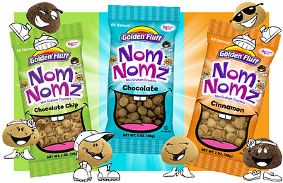 Nom Nomz Packaging Design branding color theory consumer product packaging (cpg) design graphic design illustration logo naming packaging design typography