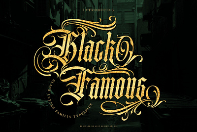 Black Famous Typeface blackletter design font fonts letteing typeface