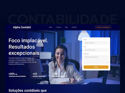 Alpha Contábil | Website design accounting corporate design figma finance framer responsive web design ui uiux webdesign website