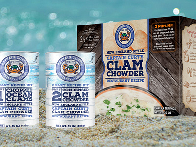 Captain Curt’s Clam Chowder branding color theory consumer product packaging (cpg) design graphic design illustration logo packaging design typography