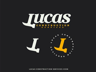 Lucas Construction V2 brand branding graphic design illustration logo mark vector