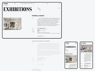 Exhibitions page animation art gallery bauhaus branding clean clean design daily ui exhibitions graphic design grid illustration landing page product design typography ui ux uxui web design website