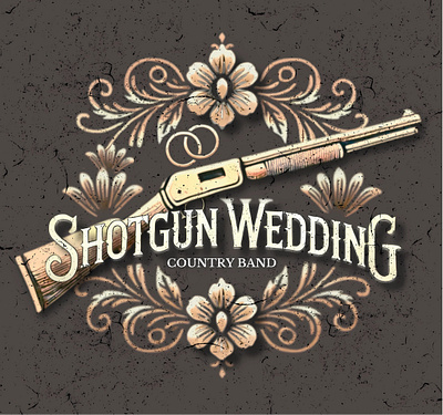 Shotgun Wedding Country Band Logo branding design graphic design illustration logo