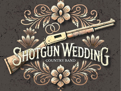 Shotgun Wedding Country Band Logo branding design graphic design illustration logo