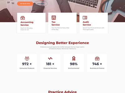 Hprs tax consulting company profile ui ux website