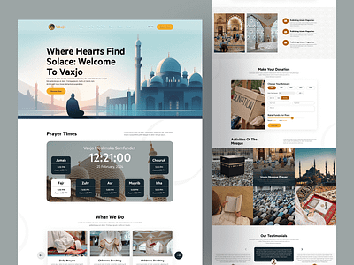 Islamic Center Muslim Community & Masjid Website clean website halal design homepage islam islamic islamic app islamic community islamic platform landing page lslamic website masjid masjid and islamic center mosque mosque website muslim popular website quran reciter uiux