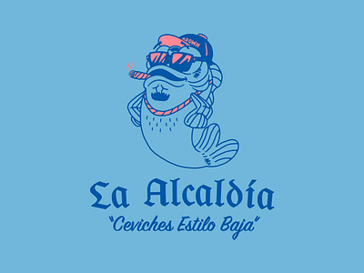 La Alcaldía branding fish food graphic design illustration logo vector