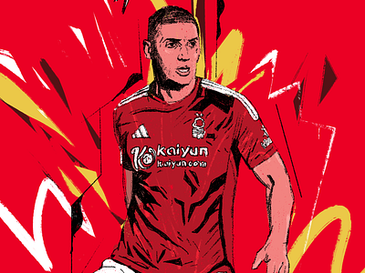 Nottingham Forest - Milenkovic character design football club football illustrated football illustration football player illustrated football illustrated soccer illustration illustrator nottingham forest people portrait portrait illustration procreate soccer soccer illustrated