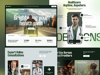 Healthcare website branding clinic design healthcare ui healthcare website design hospital landing page med tech medical medical startup online healthcare product ui web web design webdesign website