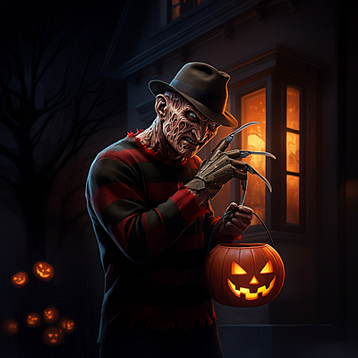 Freddy-Krueger-Halloween app branding design graphic design happy halloween illustration logo logos typography ui vector