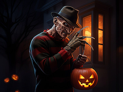 Freddy-Krueger-Halloween app branding design graphic design happy halloween illustration logo logos typography ui vector