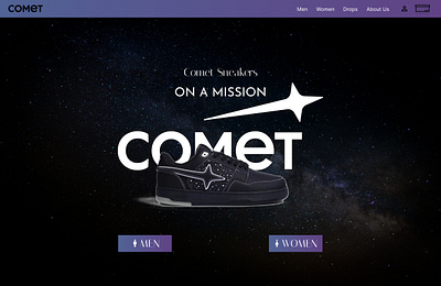 Comet Sneakers Landing Page ui web design