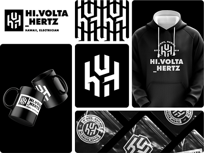 Hi.Volta_Hertz Visual Identity branding electric electrician graphic design h logo hvh lettermark logo monogram visual identity