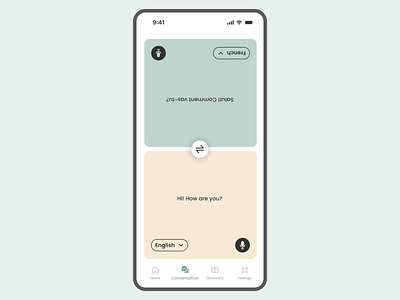 Translator App UI appdesign appui languageapp languagetranslation localization mobileapp multilingual realtimetranslation speechrecognition speechtotext translationapp translationtool translatorapp uiuxdesign userinterface voicerecognition voicetranslation voicetranslator