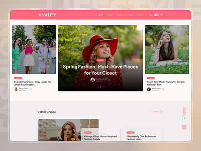 Vivify || Fashion & Lifestyle Blog Website || Layout - 02 blog blog ui design design fashion homepage landing layout lifestyle lifestyle blog design minimalistic landing page personal blog ui design ux design web design webdesign webpage website