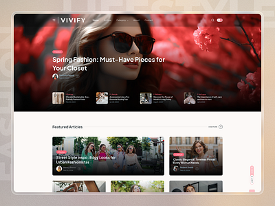 Vivify || Fashion & Lifestyle Blog Website || Layout - 03 blog blog ui design design fashion homepage landing layout lifestyle lifestyle blog design minimalistic landing page personal blog ui design uiux ux design web design webdesign webpage website