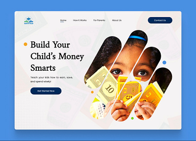 Savvykid Financial Literacy App Landing Page Design app branding children design graphic design illustration landing page logo typography ui ui design ux vector web design