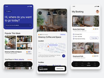 PlaceGo - Working Space Booking Apps booking bookingapps cafe coffee design figma indonesia mobile apps uiux uiuxdesign uiuxindonesia website work working workingspace