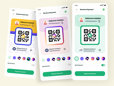 Receive Money (QR Code) for Alquaseh 2024 arabic ui bank app finance app financial app fintech app gapy green ui mobile app mobile ui online money receive online payment receive qr code receive payment ui saloneel saloni ui upi app ux