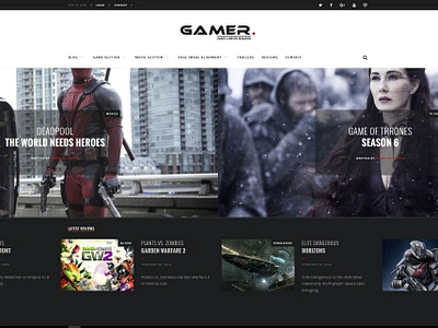 Concept: Gaming Blog & Magazine WordPress Theme (2016) – Never R app branding design graphic design illustration logo ui ux web