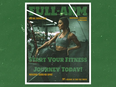 Gym poster arm design fitness girl graphic design gym sport ui web design