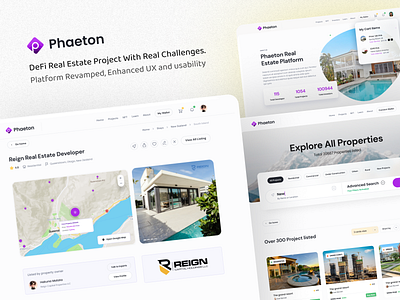 Phaeton DeFi Platform Redesign: A Revolution in Real Estate blockchain crypto difi interface design listing minimal ui neel neel litoriya platform design property buy sell real estate saloni ui ux website