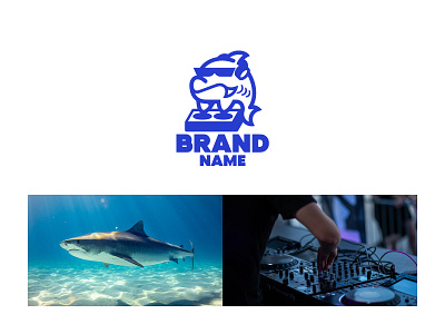 Shark DJ ready-made logo for sale 3d anhdodes animation branding design graphic design illustration logo logo design logo designer logodesign minimalist logo minimalist logo design motion graphics ui